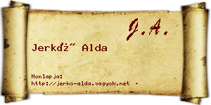 Jerkó Alda névjegykártya